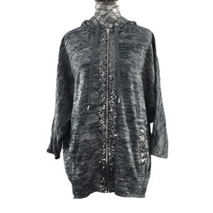 3/$20 Juicy Couture Gray Heather Zip Up Hooded Jacket Womens‎ Medium Dolman